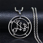 Demon Silver Pendant Seal Satan Balam Colar N7012s03