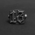 Punk Retro Engraved Number Ring — Stainless Steel