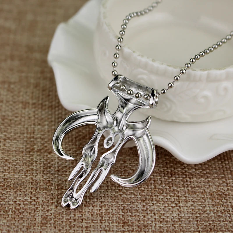 Mandalorian Symbol Necklace Boba Mythosaur Pendant Chain Bounty Hunter Skull Pendants Wars Punk Jewelry Men Gift