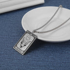 Dawapara Skeleton Tarot Necklace Amulet Marigold Tarot Card Major Arcana Necklaces Halloween Gift Stainless Steel
