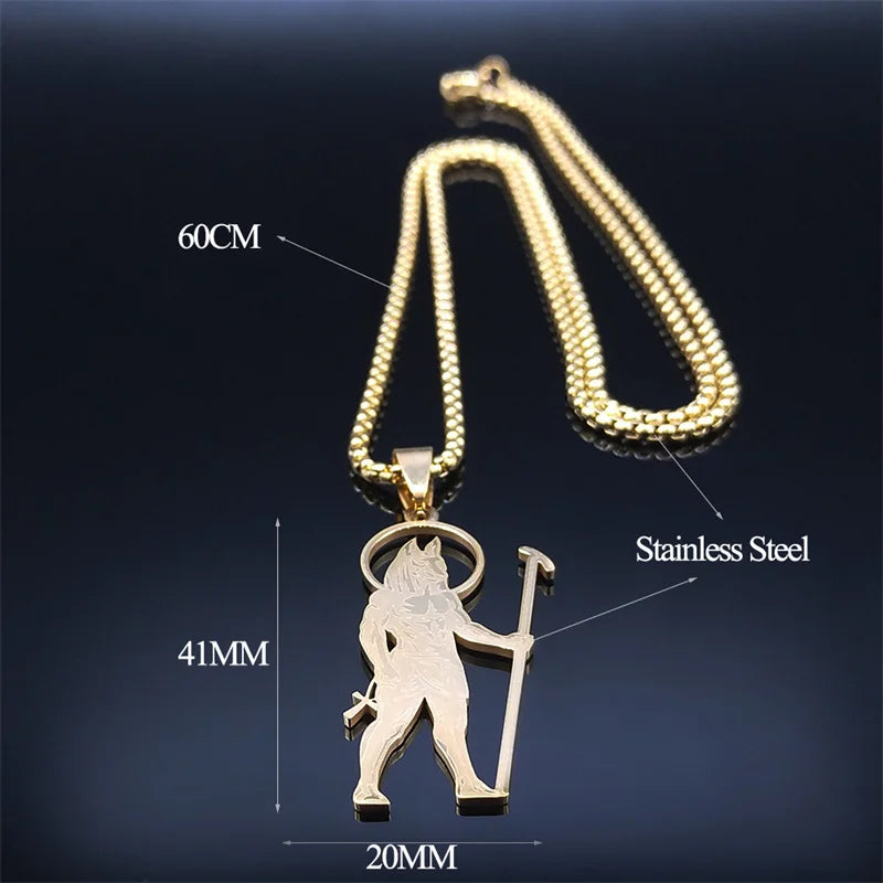 Anubis Gold Pendant Exquisite Vintage Egyptian
