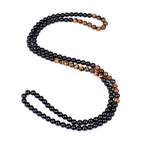 Natural Tiger Eye Stone Beaded Meditation Necklace