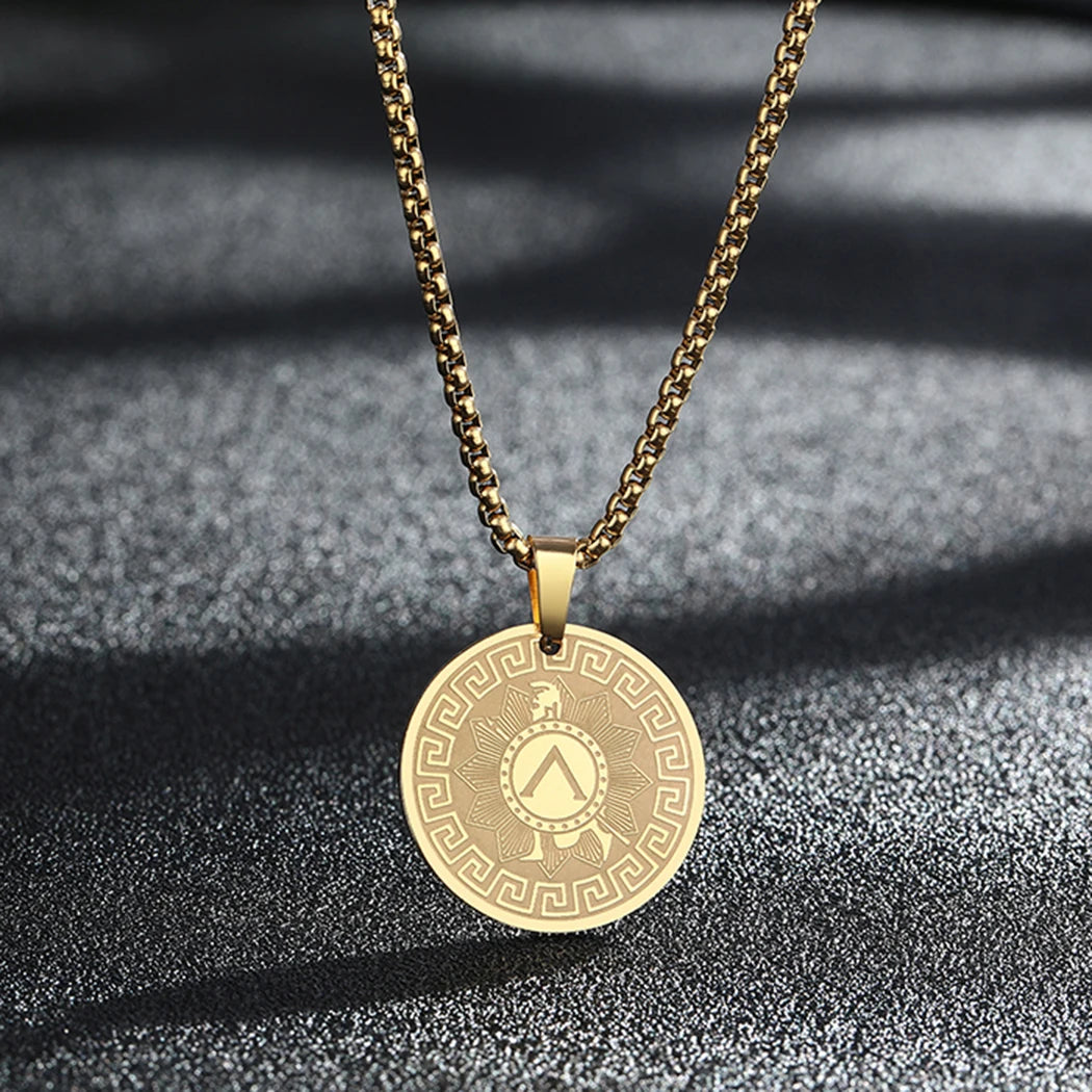 Spartan Warrior Stainless Steel Pendant Necklace