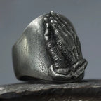 Virgin Mary Praying Hands Ring for Men — Vintage Religious Band