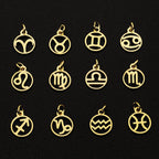 Zodiac Sign Charm Earrings Set — Stainless Steel