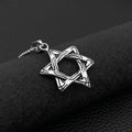 Silver Star of David Pendant Necklace — Stainless Steel