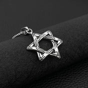 Silver Star of David Pendant Necklace — Stainless Steel