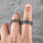Retro Viking Character Stainless Steel Mens Rings Punk Simple Amulet For Male Boyfriend Biker Jewelry Creativity Gift