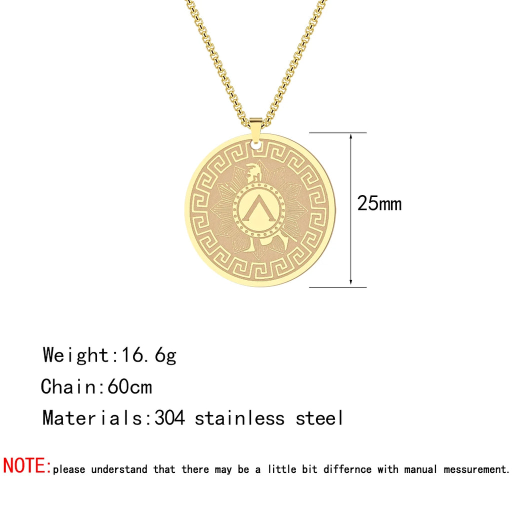Spartan Warrior Stainless Steel Pendant Necklace