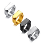 Geometric Arrow Square Men Ring,Punk Stainless Steel Signet Ring Stamp Ring Thumb Ring,Minimalist Jewelry Gifts