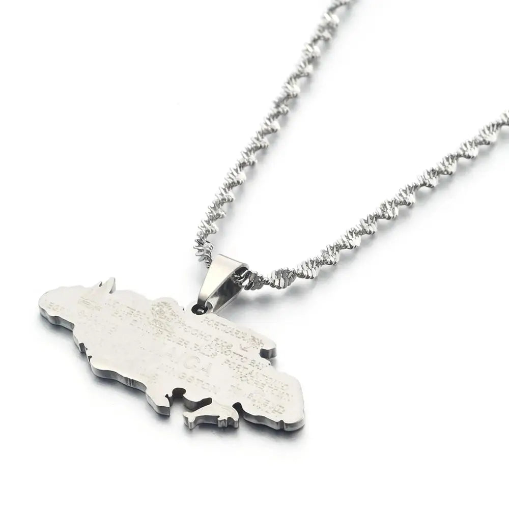 Jamaica Map Pendant Necklace — Gold