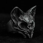 Rebellious Punk Gothic Men's Calvarium Satanic Skull Ring Men Motorcycle Stainless Steel Biker jewellery Halloween Gift