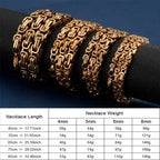 4/5/6/8mm Width Royal Box Chain Necklace For Men Male Stainless Steel Long Necklace Personalise Jewelry Boyfriend Gift