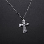 Religious Jesus Cross Pendant Necklace — Stainless Steel Chain