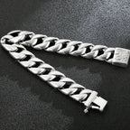 Matte Stainless Steel Men's Wrist Bracelet for Man 15MM Wide Iron On Hand Chain Bracelets Homme Bangle Bikers Jewelry