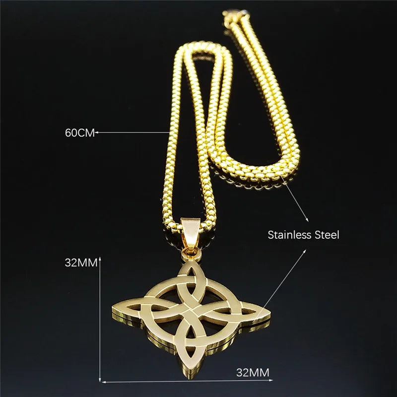Knot Gold Chain Witchcraft Witch's Geometry Long