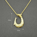Nordic Viking Fish Hook Pendant Necklace — Gold, Stainless Steel