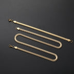 Fashion Jewelry Set 6MM 316L Stainless Steel Golden Black Snake Chain Necklace Bracelet Set For Men and Women Drop