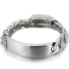 Name Bar ID Bracelet for Men Stainless Steel Cuban Curb Link Chain Customized Logo Engraved Men's Wrist Bracelets