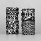 Grid Weave Stainless Steel Mens Rings Retro Industrial Style Simple for Male Boyfriend Biker Jewelry Creativity Gift
