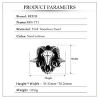 Beier 316L Stainless Steel Ancient dish Sheep cattle head Skull Ring Messenger of hell satan Personality Fashion