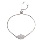Iced Out Hamsa Copper Bracelet — Adjustable