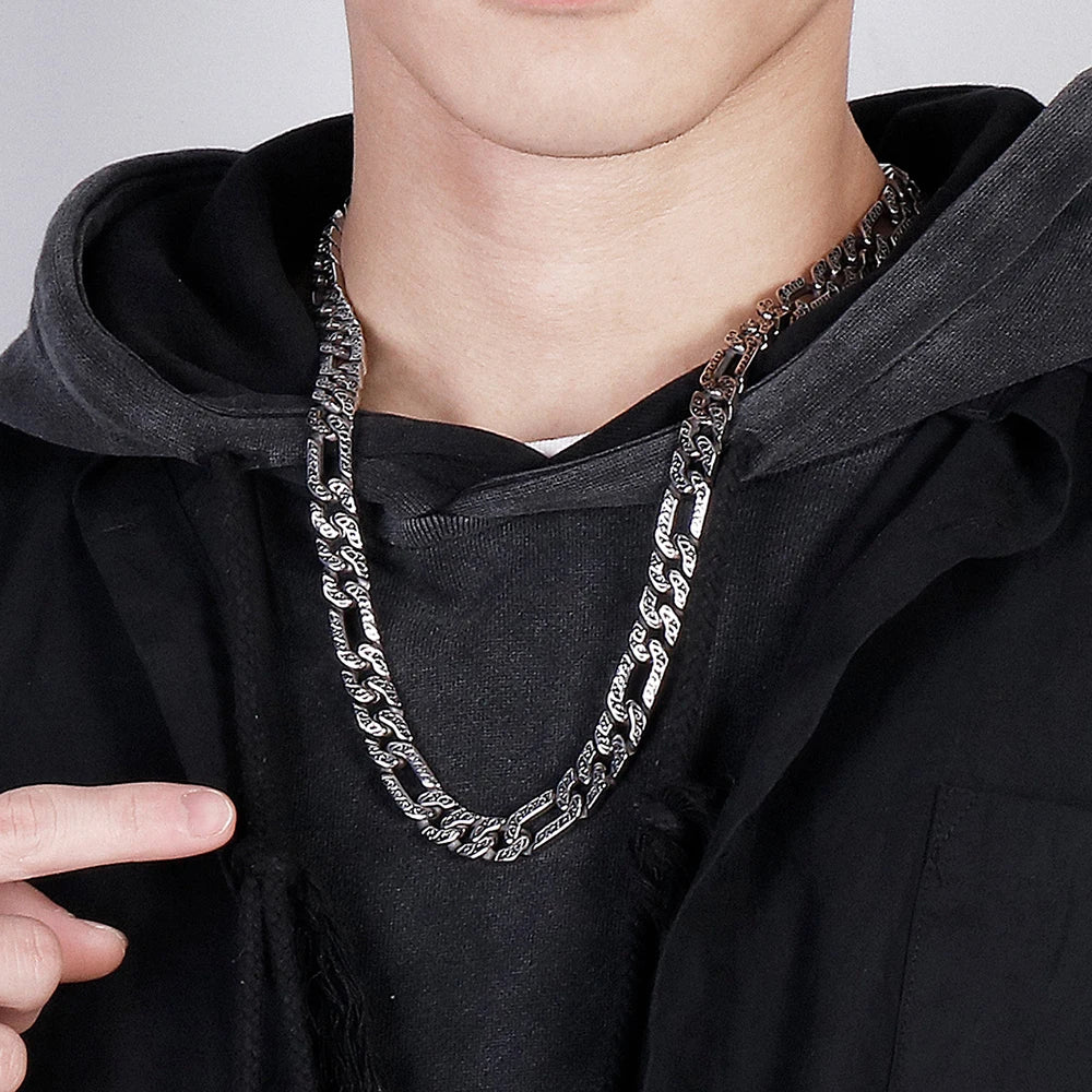 10MM Wide 316L Stainless Steel Chain Necklace For Man Male Chokers Length Adjustable Fashion Men's Viking Jewellery