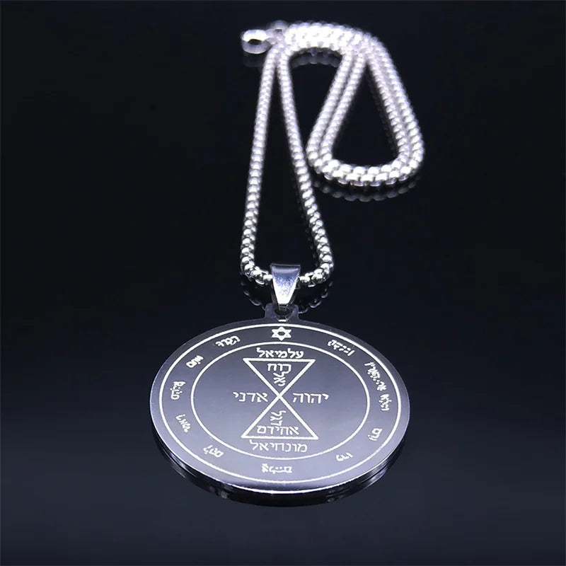 Star Pentacle Silver Pendant Necklace — Stainless Steel