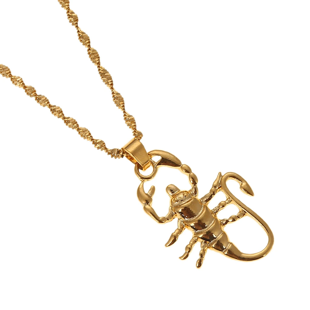 Fashion Gold Color Scorpion Pendant Necklace Zodiac Constellation Astrology Chain Jewelry