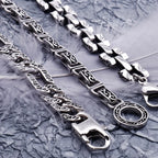 Retro 316L Stainless Steel Cast Metal Bracelet for Men 8MM Pattern Chain Men's Bracelets Male Bikers' Jewelry