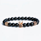 Luxury Men Stone Beads Skull Erkek Bileklik Bracelet Set Black CZ Crown Copper Bracelets For Women Pulseras Mujer