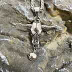 Bull Skull Bell Pendant Necklace — Stainless Steel