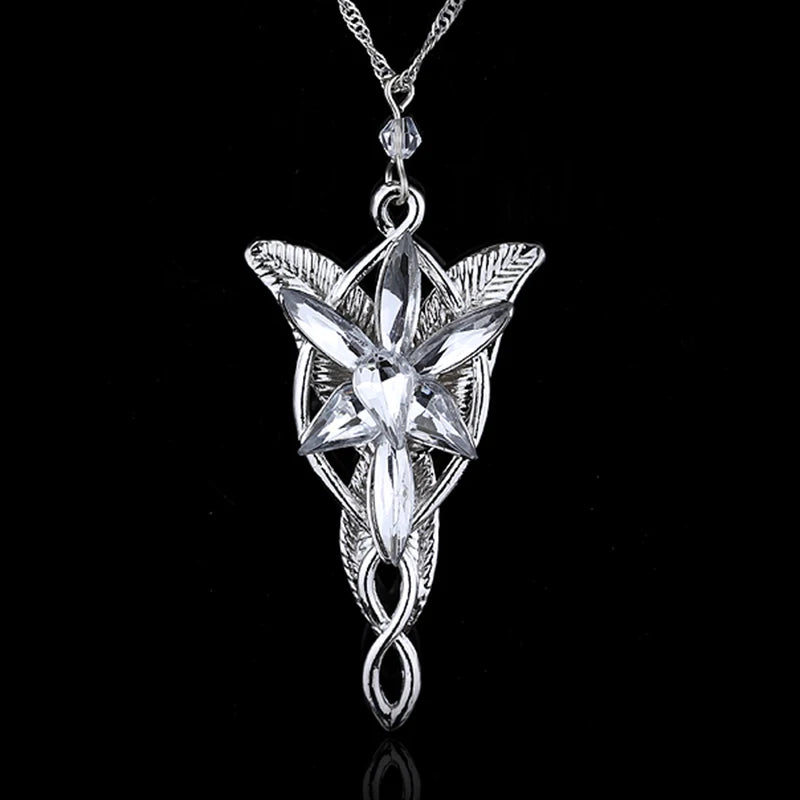 Gold Silver Color The Arwen Evenstar Pendant Necklace Red White Crystal stones Necklace Charm Jewelery Gifts For Women Cosplay