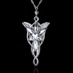 Gold Silver Color The Arwen Evenstar Pendant Necklace Red White Crystal stones Necklace Charm Jewelery Gifts For Women Cosplay