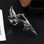 Gothic Punk Knuckle Ring Retro Rhino Gothic Scroll Armor Knuckle Metal Full Ring Cool Ring Men Boyfriend Gift Fine Jewlery