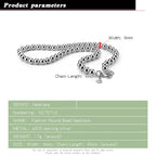 Fashion Man Genuine 925 Sterling Silver Beads Neck Chain 5 /6mm Link Necklace for Women Men Long Bead Chain Jewelry