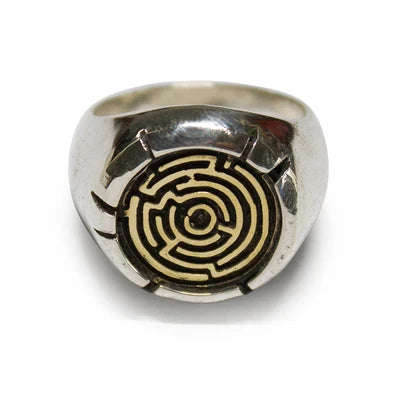 Vintage Gothic Biker Maze Ring — Stainless Steel