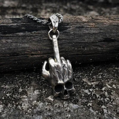 Broken Skull Pendant Necklace — Gothic Vintage