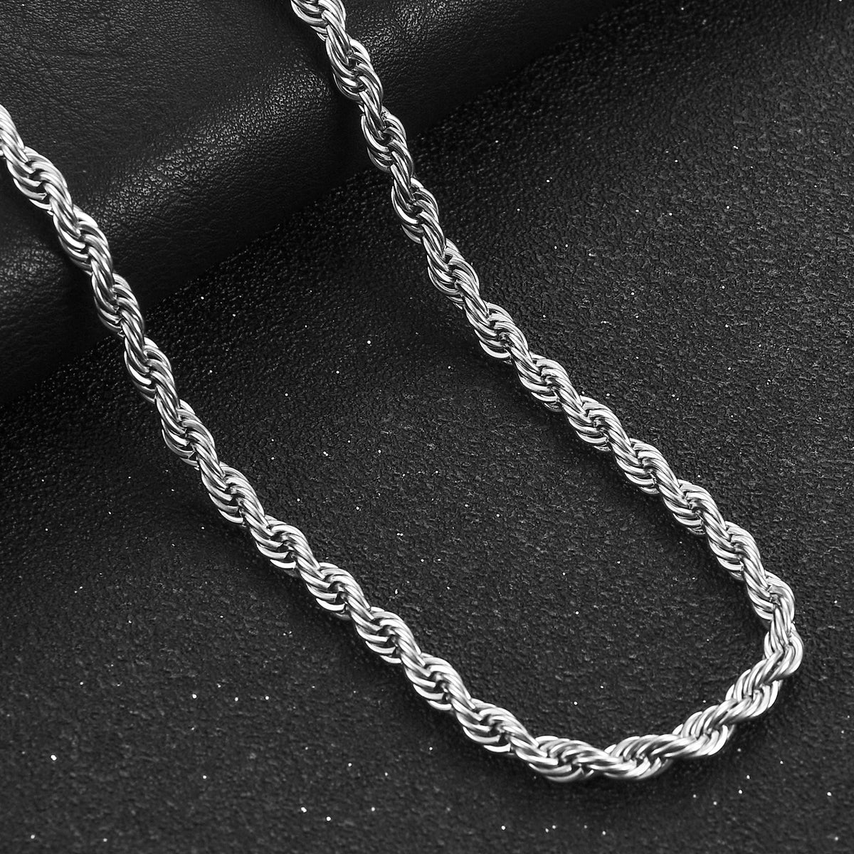 Twisted Rope Chain Necklace — Stainless Steel 6mm