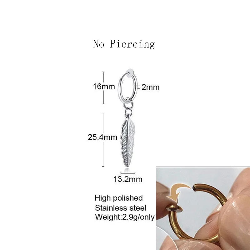 Spike Single Huggie Earrings — Stainless Steel