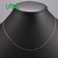 VISTOSO Gold Necklace For Women Genuine 14K 585 Rose/Yellow/White Gold Necklace Chain 42cm Fine Jewelry