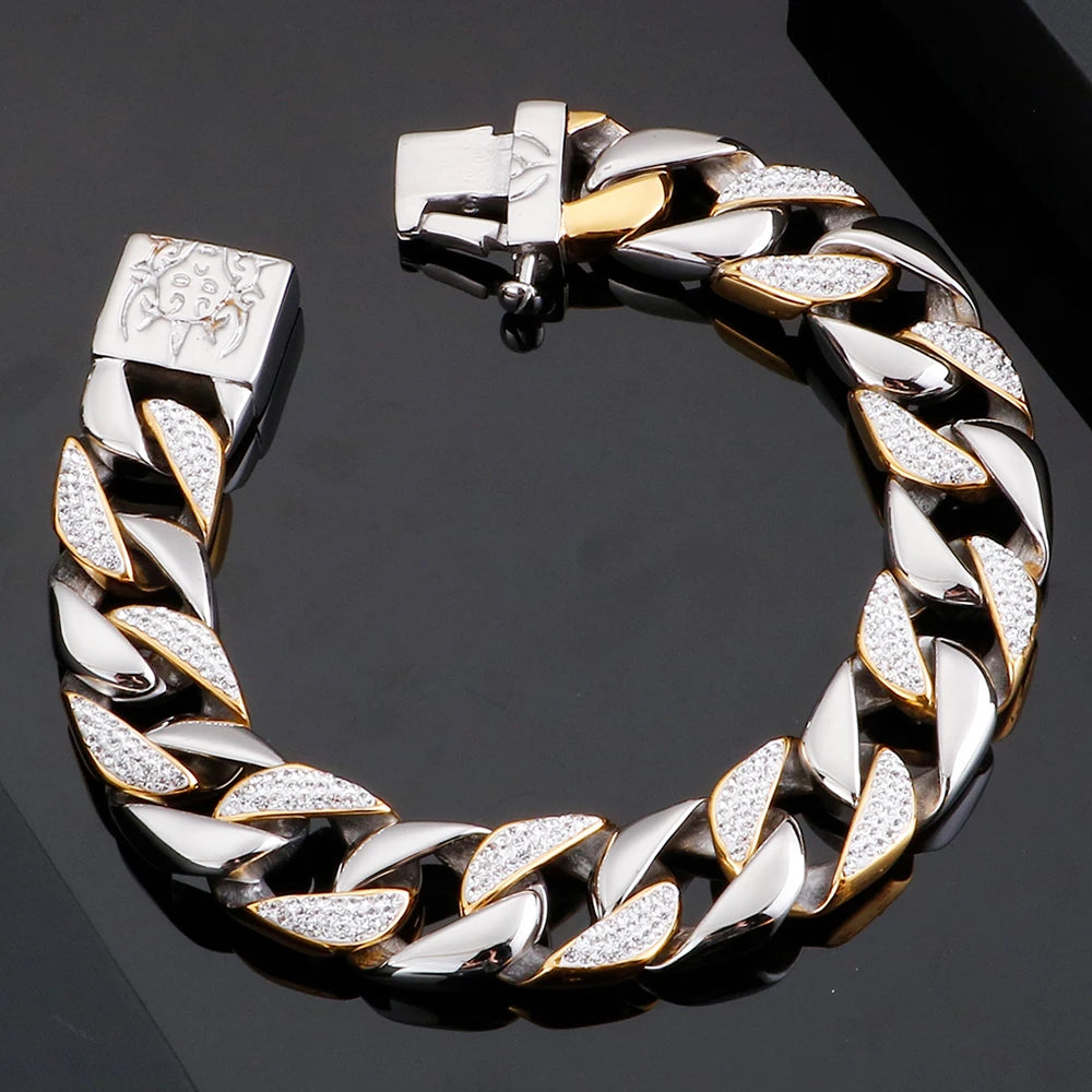 Men's Bracelets Bangles Factory Gold Color Sheep Head Bracelet For Man 316L Stainless Steel On Hand Chain Bands Hiphop
