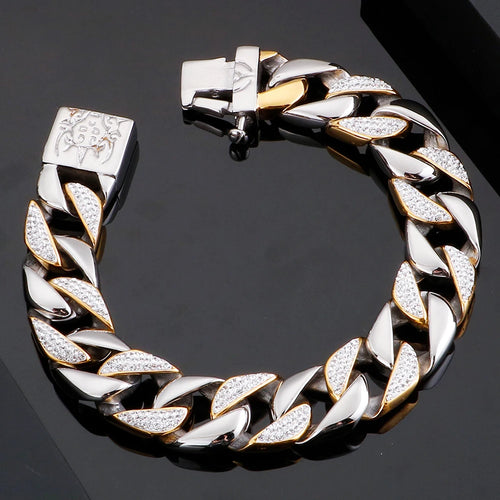 Men's Bracelets Bangles Factory Gold Color Sheep Head Bracelet For Man 316L Stainless Steel On Hand Chain Bands Hiphop
