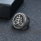 12.5mm Black Square Signet Ring — Stainless Steel