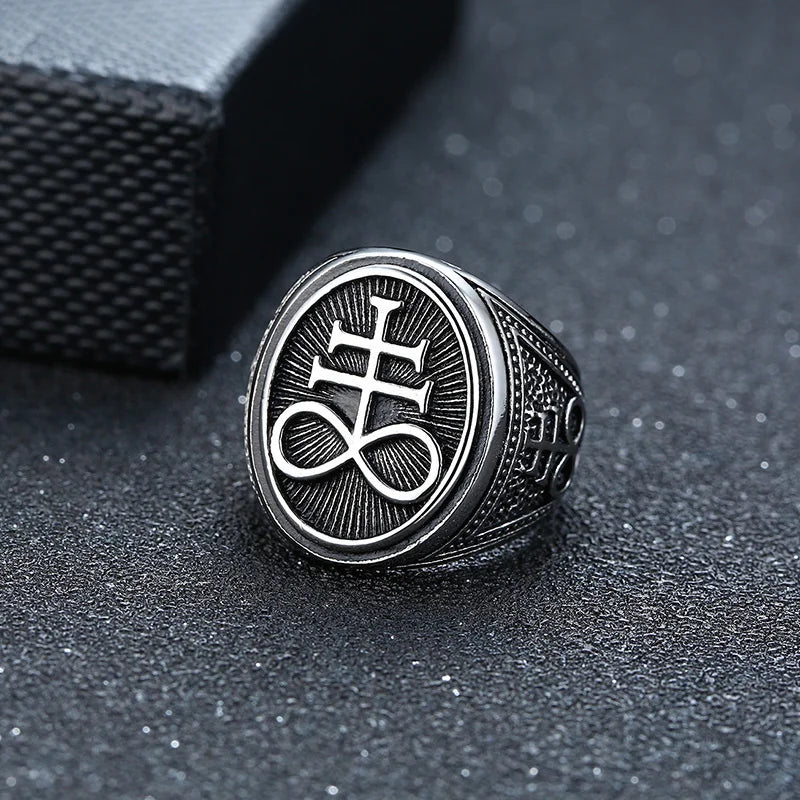 12.5mm Black Square Signet Ring — Stainless Steel