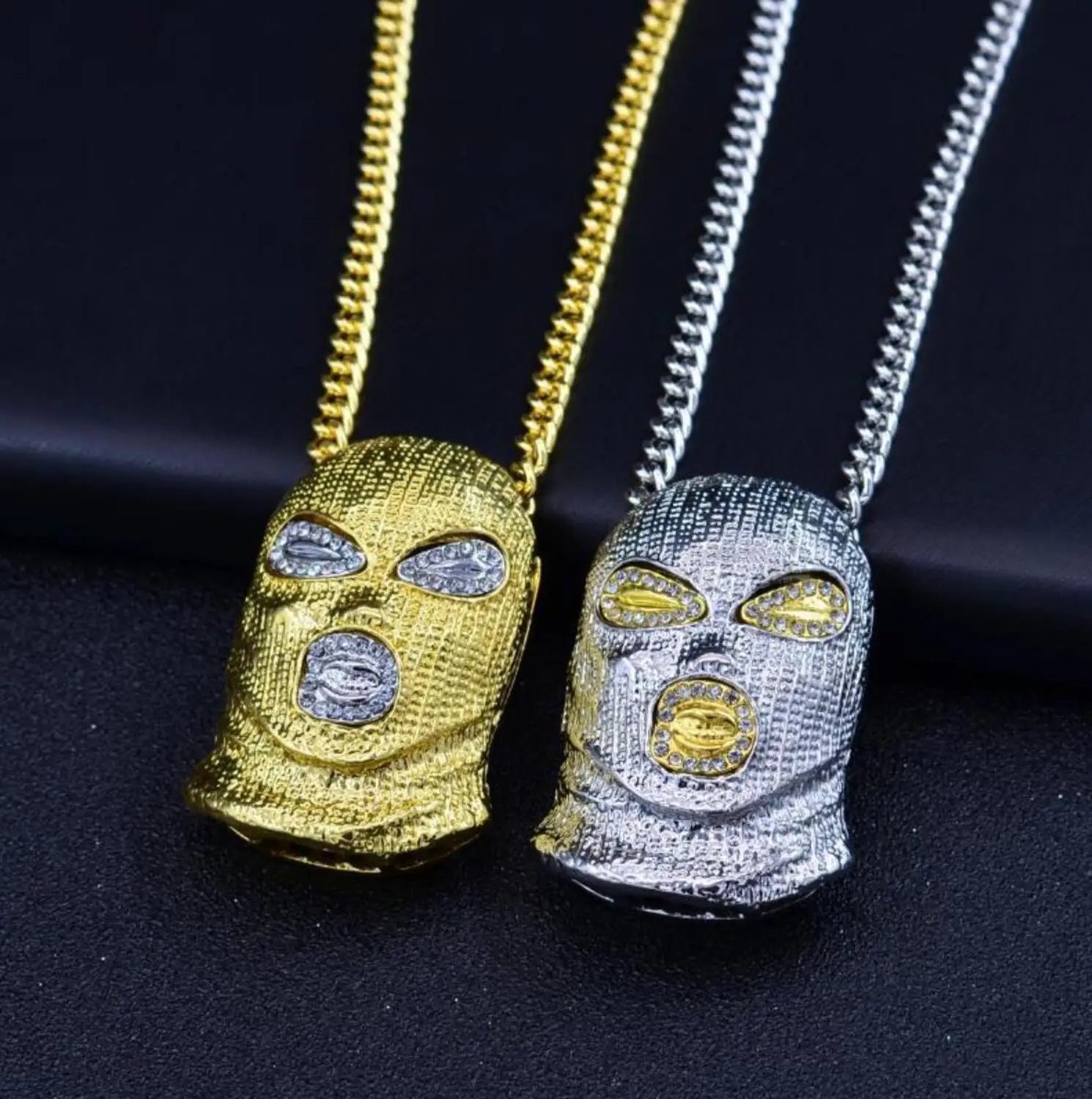 Iced Out Mask Pendant Necklace