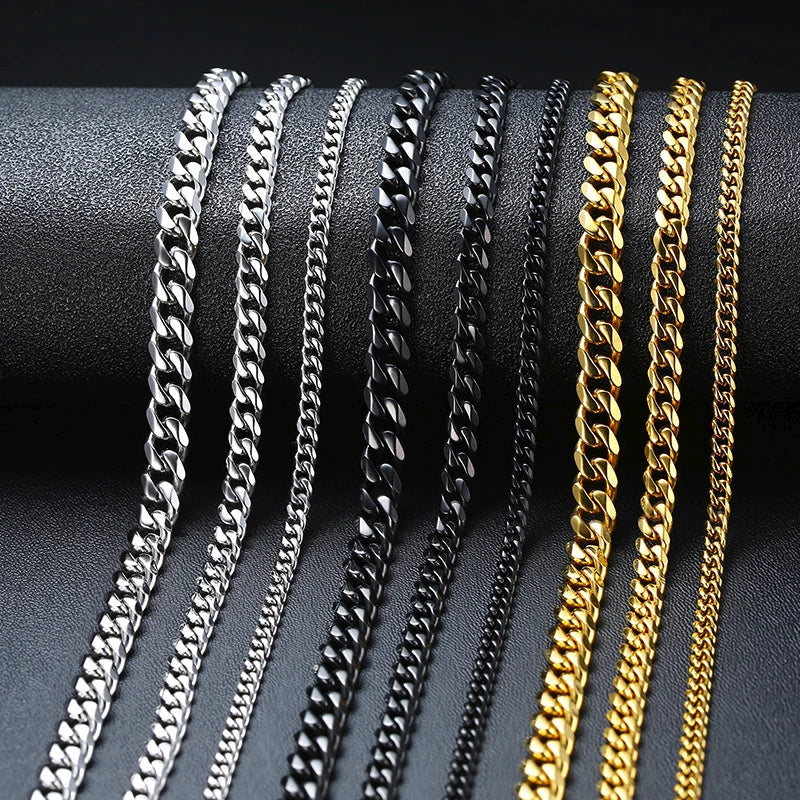 Cuban Link Chain Necklace 3-7mm — Stainless Steel