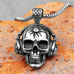 Headphone Skull Pendant Necklace — Stainless Steel