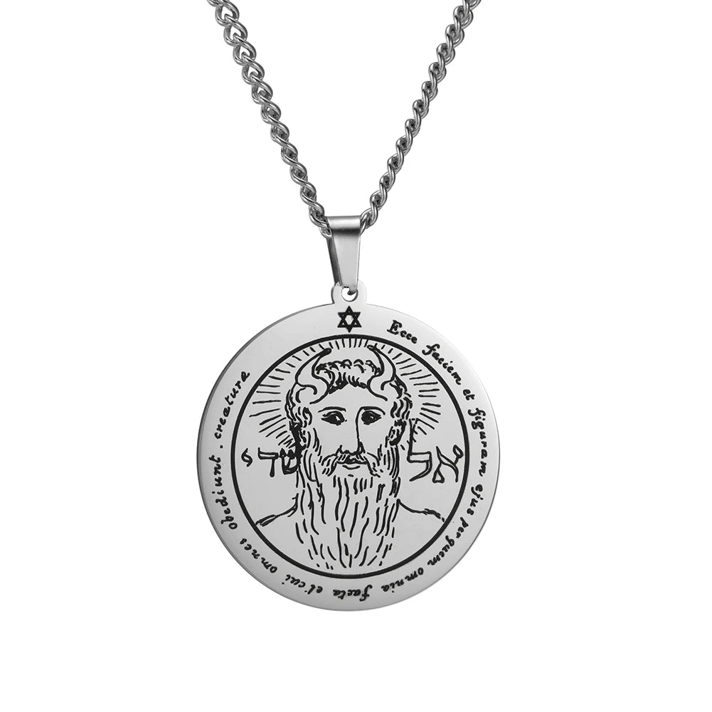Key of Solomon Pentacle Pendant — Stainless Steel