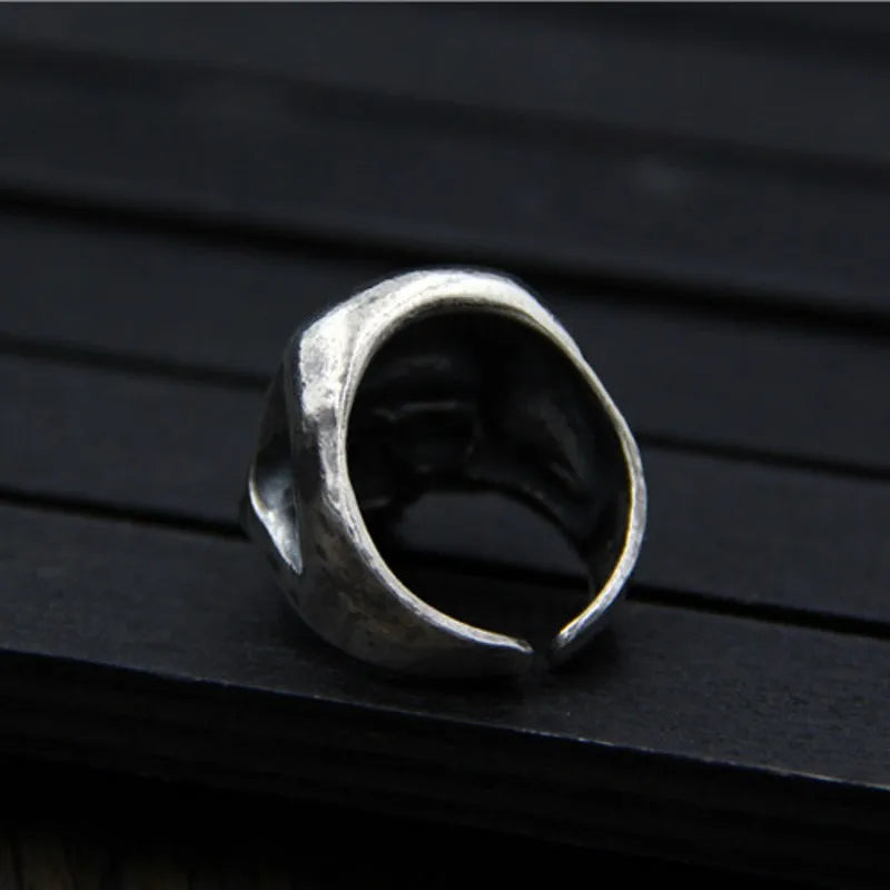 BOCAI Retro silver skull ring men models personalized original design ring